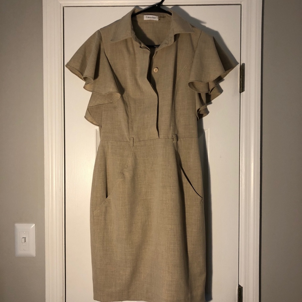 Calvin Klein beige sheath dress